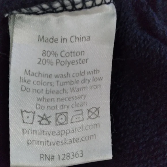 Primitive patch spellout graphic colourblock men's sweatshirt hoodie size M - Picture 7 of 9